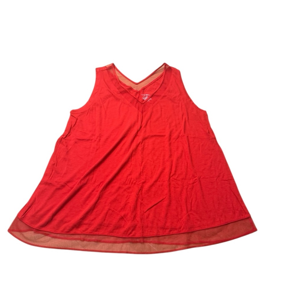 Lane Bryant | Red V-Neck Top Mesh Lining Size 14/16 Sleeveless